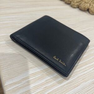 Black Leather 'Signature Stripe' Interior Billfold Wallet